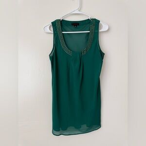 Willi Smith Green Studded Tank Top